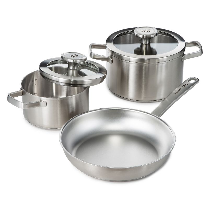 BergHOFF Graphite 5Pc Recycled 18/10 Stainless Steel Cookware Set, 1 of 8