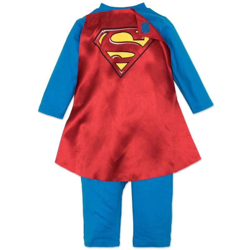DC Comics Justice League Superman Baby Zip Up Cosplay Costume Coverall and Cape Infant , 4 of 10