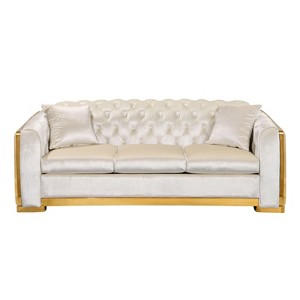 NicBex 81.1 Inch 3 Searter Sofa Couch with Soft Cushion Upholstered Leisure Couch with 2 Pillows for Living Room - 1 of 4