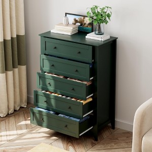 Green with 5 Drawers Chest of Drawers for Bedroom, Large Storage Organizer for Clothes, for Living Room, Bedroom, Hallway - 1 of 4