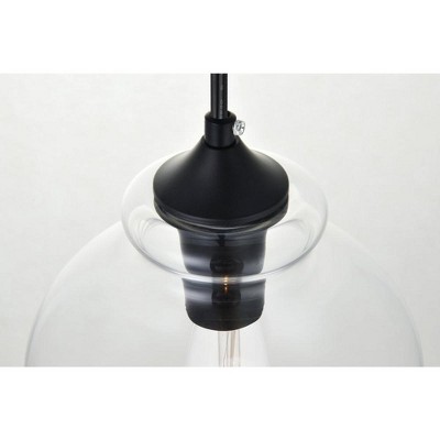 Destry Black Iron and Clear Glass Globe Pendant Light