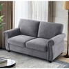 CAVINAS Upholstered 2 Seater Couch, Soft Velvet Loveseat  with High-Density Foam, Loose Back Cushions & Solid Wood Turned Legs - 4 of 4