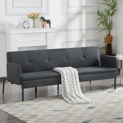 Oversart 74.8" Futon Sofa bed Grey