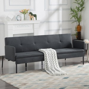 Oversart 74.8" Futon Sofa bed Grey - 1 of 1