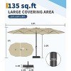15ft Large Patio Umbrella with Base - Rectangular Patio Umbrella with Crank Handle, UV Protection for Outdoor Market, Backyard, Pool - 2 of 4