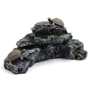 Unique Bargains Resin Aquatic Turtles Climbing Rock Ramp Aquarium Fish Tank Landscape Decor - 1 of 4