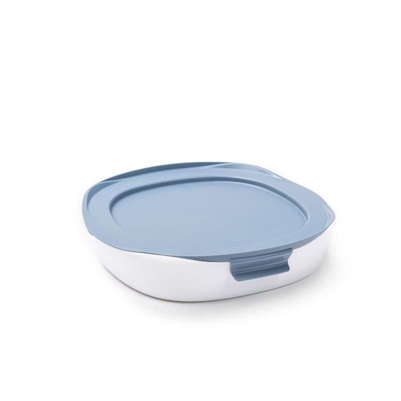 Rubbermaid DuraLite Glass Bakeware 1.75qt Square Baking Dish with Shadow Blue Lid, 1 of 8