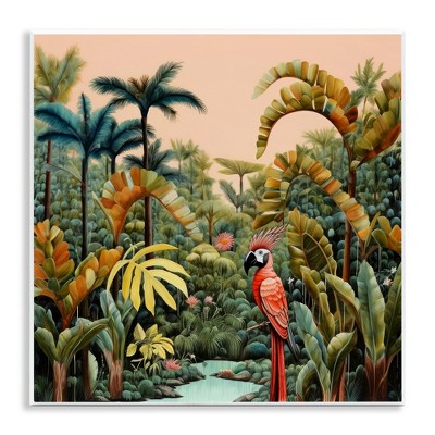 Stupell Industries Parrot in Tropical Vegetation, 12" x 12"