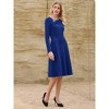 INSPIRE CHIC Women's Elegant A-Line Asymmetrical Neckline Wear to Work Flare Dress - 3 of 4