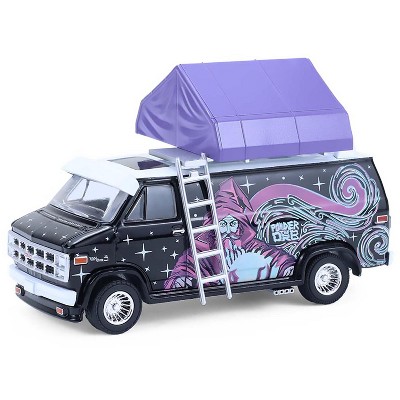 1978 GMC Vandura Custom Van Black with Graphics and White Top w/Cartop Sleeper Tent 1/64 Scale Diecast Model Cars by Greenlight