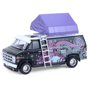 1978 GMC Vandura Custom Van Black with Graphics and White Top w/Cartop Sleeper Tent 1/64 Scale Diecast Model Cars by Greenlight - 1 of 1