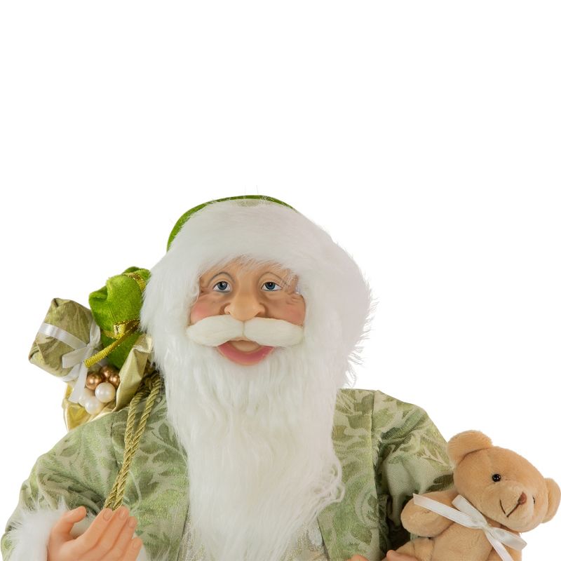 Northlight 24" Irish Santa Claus with Teddy Bear and Gift Bag St. Patrick's Day Figure - Green/White, 4 of 6