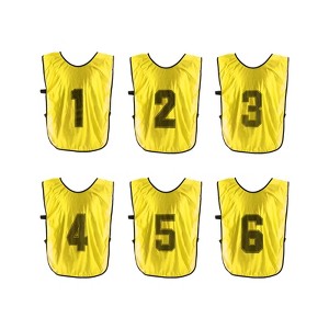 Unique Bargains Team Sports Reversible Numbered Soccer Training Vest 6 Pcs - 1 of 4