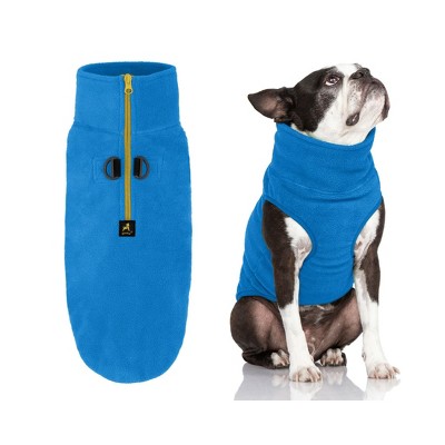 Gooby Half Zip Up Fleece Vest Dog Sweater Blue, Medium