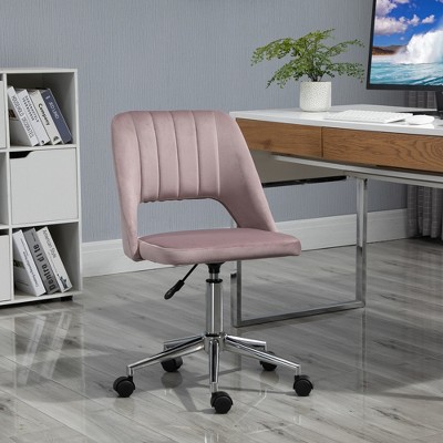 Vinsetto Modern Mid Back Office Chair With Velvet Fabric Swivel 