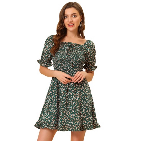 Green floral dress target best sale