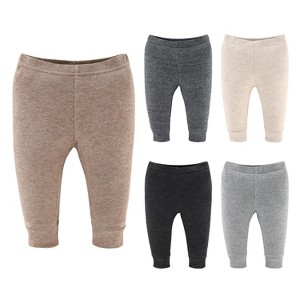 The Peanutshell Earthy Neutral Pants for Baby Boys and Girls, 5-Pack Set - 1 of 4