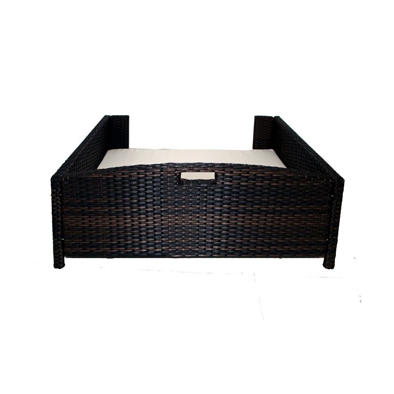 Iconic Pet Beds for Dogs and Cats - Rattan Rectangular Sofa - Black, 3 of 14
