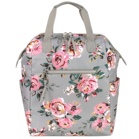 Baby Essentials Floral Frame Backpack - Gray : Target