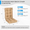 Aoodor Outdoor Tufted Back Cushions Patio Replacement Chair Cushion with Ties, Water and Fade Resistant for All Weather, Set of 2 - 3 of 4