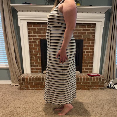 beige & white striped maxi dress product info and reviews Tan & White Striped Vacation Maxi Dress