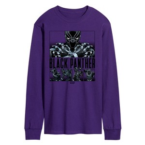 Men's - Marvel - Black Panther Grid Long Sleeve Graphic T-Shirt - 1 of 2