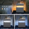 QingMoon Modern Night Stand with 3 Drawers, Led Bedside Table, with Silent Slide Drawer, for Office, Office File Cabinet Organizer - 2 of 4