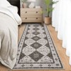 Washable Vintage Rug Non Slip Low Pile Rug Soft Throw Floor Cover Floral Foldable Indoor Carpet for Living Room Bedroom Playroom Nursery - 4 of 4