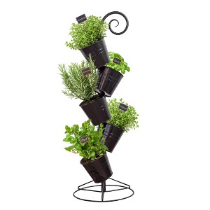 Esterno Black Hanging Flower Pot Tiered Stand; Metal Outdoor Stacking  Planter : Target