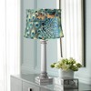 Vienna Full Spectrum Modern Table Lamp 28.5" Tall Crystal Column Peacock Print Drum Shade for Living Room Family Bedroom Bedside Nightstand - 2 of 4
