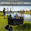 Fishing Cart Beach Cart Collapsible Wagon w/11'' All-Terrain Wheels for Sand, w/ Rod Holders,Umbrella Holder and Storage Pockets, 550lb Large Capacity - 2 of 4