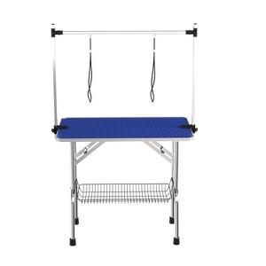 UbMelt Folding Pet Grooming Table with Adjustable Arms,Nooses,Mesh Tray for Medium/Large Dogs,Blue - 1 of 4