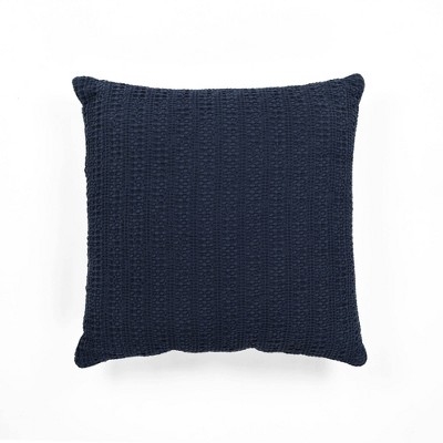 18x18 Detailed Solid Textured Square Throw Pillow Blue - Rizzy Home :  Target