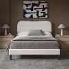 Full Size Bed Frame with Headboard Teddy Soft Boucle Fabric Bed Frame Full Soft Cloud Marshmallow Shape Upholstered Headboard No Box Spring Needed - 2 of 4