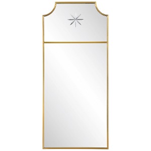 Uttermost Caddington Slim Brass Rectangular Wall Mirror – 40" Tall - 1 of 4