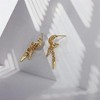 Sterling Silver Dangle Earrings with Gold Plated Charm | C-Shape Huggie Hoop - 3 of 4