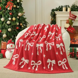 Candy Cane Throw Blanket Red Christmas Blanket, Ultra Soft Cozy Decorative Throw Blanket for Couch, Christmas Gifts - 1 of 4