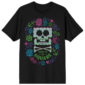 The SpongeBob Movie: Search For SquarePants (2025) SpongeBob Skeleton Men’s Black Short Sleeve Tee - 1 of 4