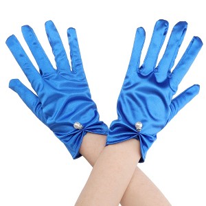INSPIRE CHIC Women's Satin Faux Pearl Sembellished Full Finger Gloves - 1 of 4