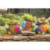 Evergreen Metal fish planter Green, Blue ,Pink - 2 of 4