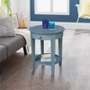 Phillips Antique Rubbed Accent Table with Drawer Ocean Blue - International Concepts: Hardwood Round Side Table with Shelf - image 2 of 4