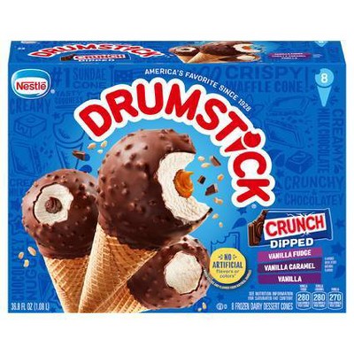 Nestle Drumstick Crunch Dipped Ice Cream Cone - 8ct