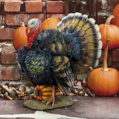 Hand-Painted Resin North American Turkey Statue