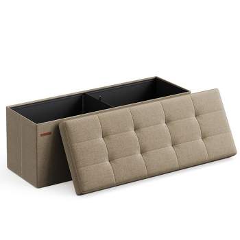 SONGMICS Storage Ottoman Bench Ottoman with Storage Footstool Hold up to 660 lb for Bedroom Living Room