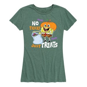 Women's - SpongeBob SquarePants - No Tricks Just Treats Short Sleeve Graphic T-Shirt - 1 of 4