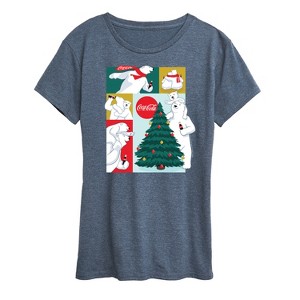 Women's - Coca-Cola - Christmas Tree Polar Bears Short Sleeve Graphic T-Shirt - 1 of 4