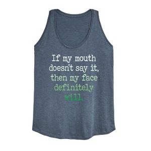 Women's - Instant Message - If My Mouth Doesnt Say It Gradient- Women's Any Way Short Sleeve Graphic Dress Graphic Racerback Tank - 1 of 4
