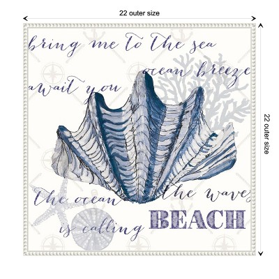 Indigo Nautical Quote Canvas Art with Beaded Frame