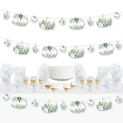 Big Dot of Happiness Boho Botanical - Greenery Party DIY Decorations - Clothespin Garland Banner - 44 Pieces