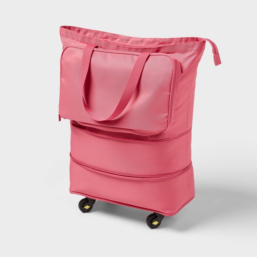 Photos - Travel Accessory Collapsible Rolling Tote Rose Beacon - Brightroom™